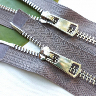 Молния мет. титан №5 никель два замка 85см D323 темно-серый