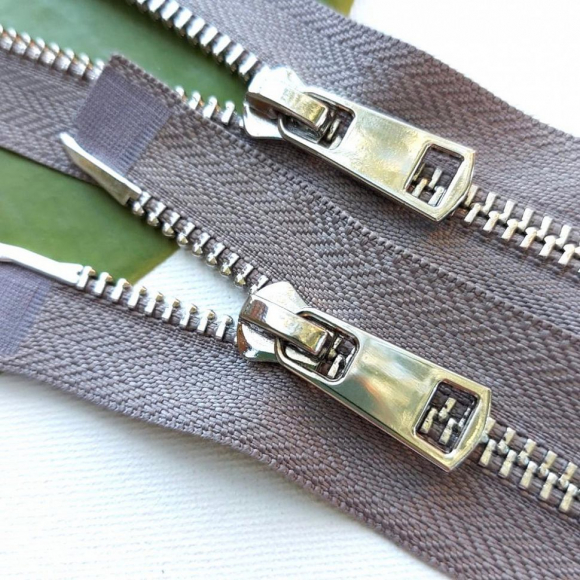 Молния мет. титан №5 никель два замка 85см D323 темно-серый