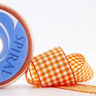 23996_Лента с рисунком клетка SAFISA, 40 мм, 25 м, цвет 61, оранжевый