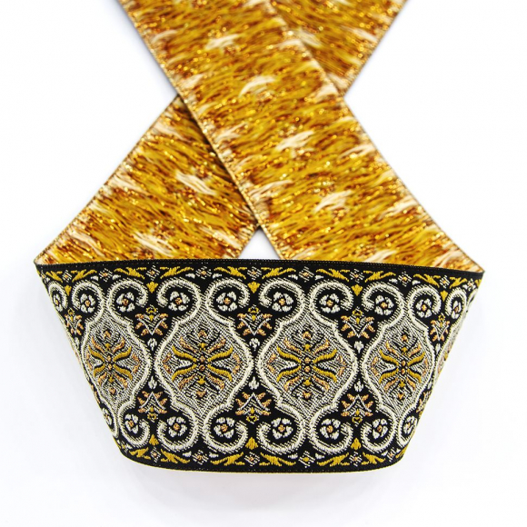 109394_Лента жаккард с люрексом SAFISA, 50 мм, 15 м, цвет 153, с медной нитью 109394_Лента жаккард с люрексом SAFISA, 50 мм, 15 м, цвет 153, с медной нитью