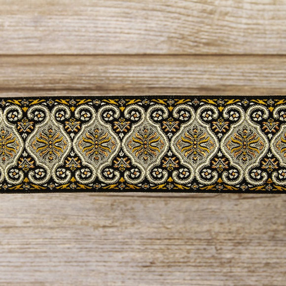 109394_Лента жаккард с люрексом SAFISA, 50 мм, 15 м, цвет 153, с медной нитью 109394_Лента жаккард с люрексом SAFISA, 50 мм, 15 м, цвет 153, с медной нитью