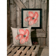 Набор для вышивания PERMIN арт.83-8108 Подушка Мак 60х60 см