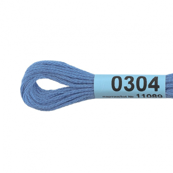 Нитки для вышивания Gamma мулине (0207-0819) 100% хлопок 24 x 8 м цв.0304 св.синий