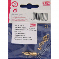 18639_Застежка-карабин с цепочкой металлическая, позолоченная, тип тюльпан, 6 мм