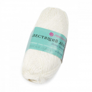 Пряжа для вязания ПЕХ Блестящий лён (92% лен, 8% вискоза) 5х100г/480м цв.001 белый