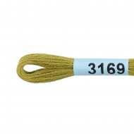 Нитки для вышивания Gamma мулине (3071-3172) 100% хлопок 24 x 8 м цв.3169 св.зеленый