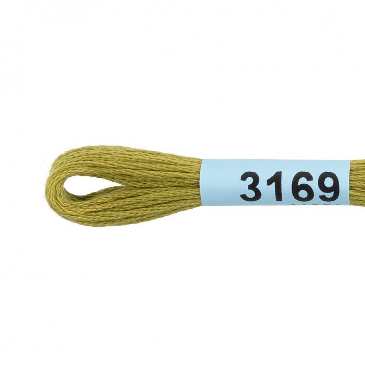 Нитки для вышивания Gamma мулине (3071-3172) 100% хлопок 24 x 8 м цв.3169 св.зеленый