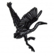 Термоаппликация "Черный журавль летит вправо"