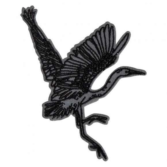 Термоаппликация "Черный журавль летит вправо"