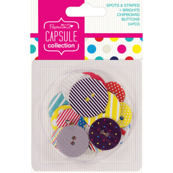 68998_Набор пуговиц картонных Spots & Stripes Brights