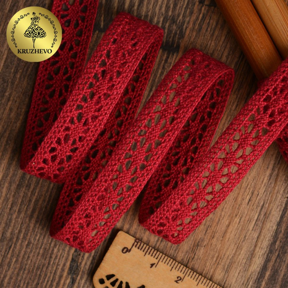 Тесьма вязаная KRUZHEVO 15мм TBY.15.01.099 цв.26 бордовый уп.10м Тесьма вязаная KRUZHEVO 15мм TBY.15.01.099 цв.26 бордовый уп.10м