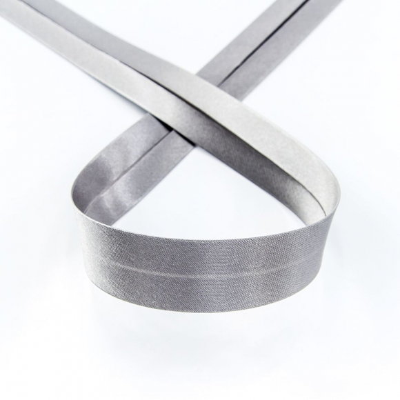 Косая бейка атласная 20 мм, 25 м, цвет 103, темно-серый