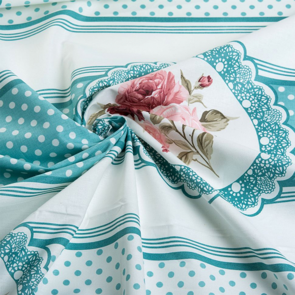 Ткань ранфорс Розовые мечты, арт.WH 10791-v06, 130г/м?,100% хлопок, шир.240см, цв.мята, уп.10м