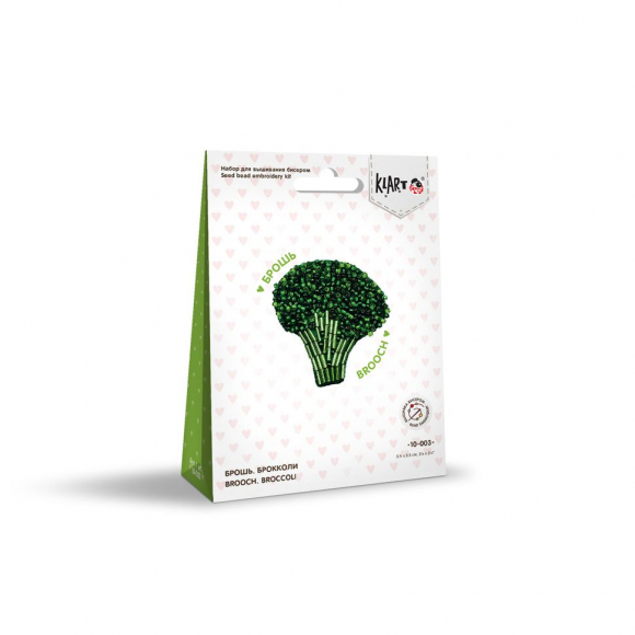 Набор для вышивания KLART арт. 10-003 Брошь. Брокколи 5,5х5,5 см