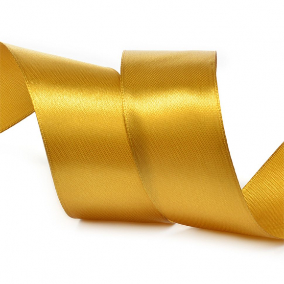Лента атласная 38мм цв.3023 т.золотой IDEAL уп.27,4 м