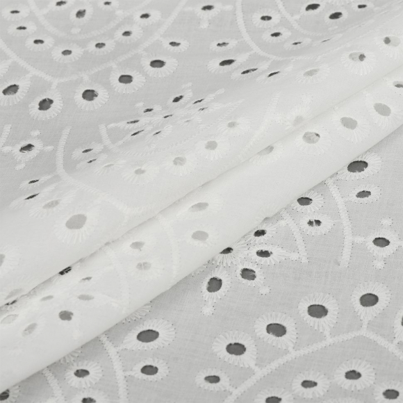 Ткань шитье TBY-Y583-01 100г/м2 100% хлопок шир.150см цв.белый уп.3м