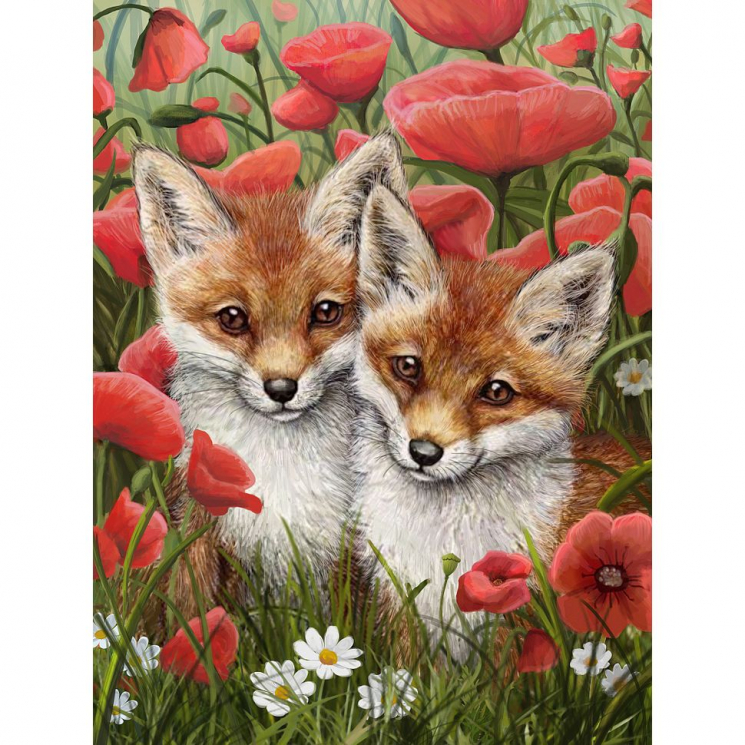 Алмазная мозаика Ah5311 Рыжие малыши 30х40