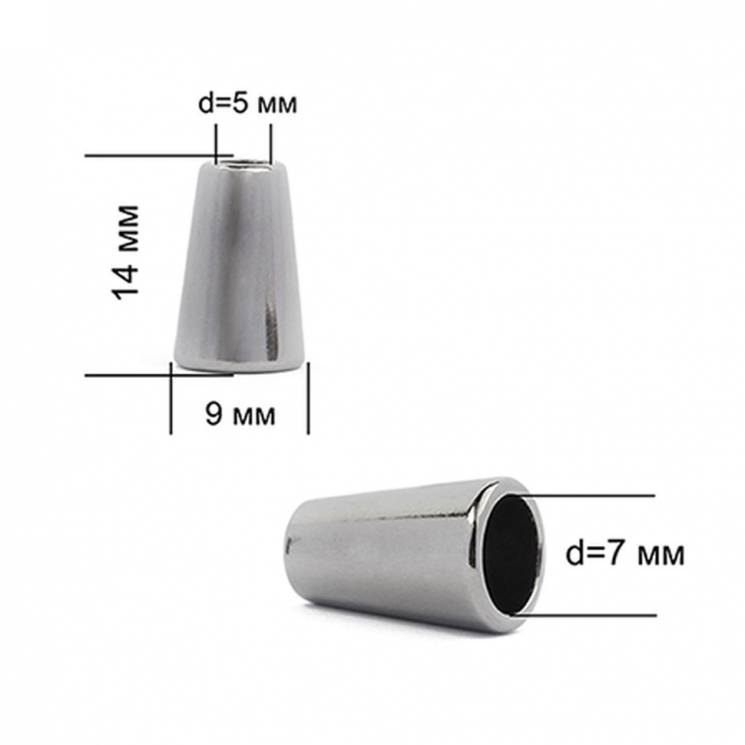 Наконечник для шнура металл TBY OR.0305-5331 (13.8х9мм) цв.никель черный уп. 100шт