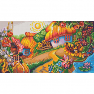 Рисунок на канве КОНЁК арт. 7813 Хуторок 25х45 см