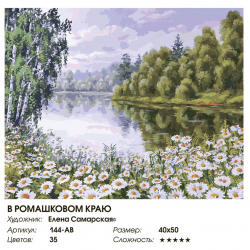 Картины по номерам Белоснежка арт.БЛ.144-AB В ромашковом краю 40х50 см