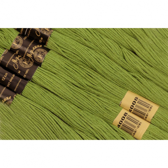 Нитки мулине цв.4008 оливковый 12х10м С-Пб