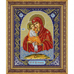 Набор для вышивания бисером ПАУТИНКА арт.Б-1098 Пр.Богородица Почаевская 20х25 см