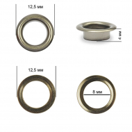 Люверсы сталь TBY.2089 №5 (? 8мм, h 4мм) цв. никель черный уп. 500шт