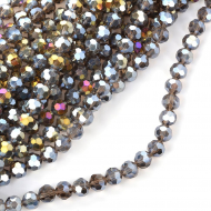 Бусины граненые Рондель (стекло) на нитях арт.TBY-R-2 10мм  цв.05 AB серый уп.30х72 бусины