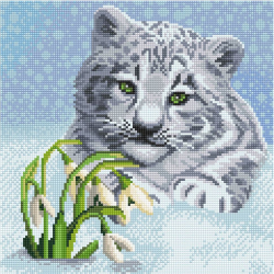 Алмазная мозаика Ah5333 Снежный барс 30х30