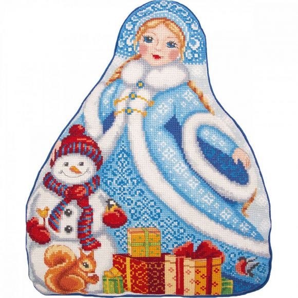 Набор для вышивания PANNA арт. PD-7203 Подушка Снегурочка 31х38,5 см