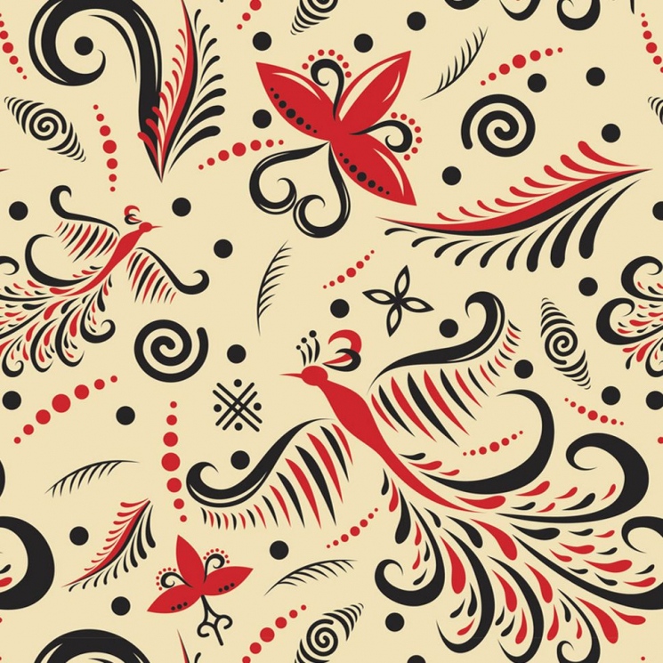 Ткань для пэчворка PEPPY Мезенские Узоры 135 г/м? 100% хлопок цв.МУ-14 св.бежевый уп.50х50 см