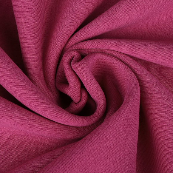 Ткань футер 3х нитка начес однотон. 320г/м?  80% хл  20% полиэстр  шир.185см арт.ШН-300-48 цв.малина рул.30-60 м