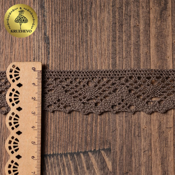 Тесьма вязаная KRUZHEVO 30мм TBY-5234 цв.21 какао уп.10м Тесьма вязаная KRUZHEVO 30мм TBY-5234 цв.21 какао уп.10м