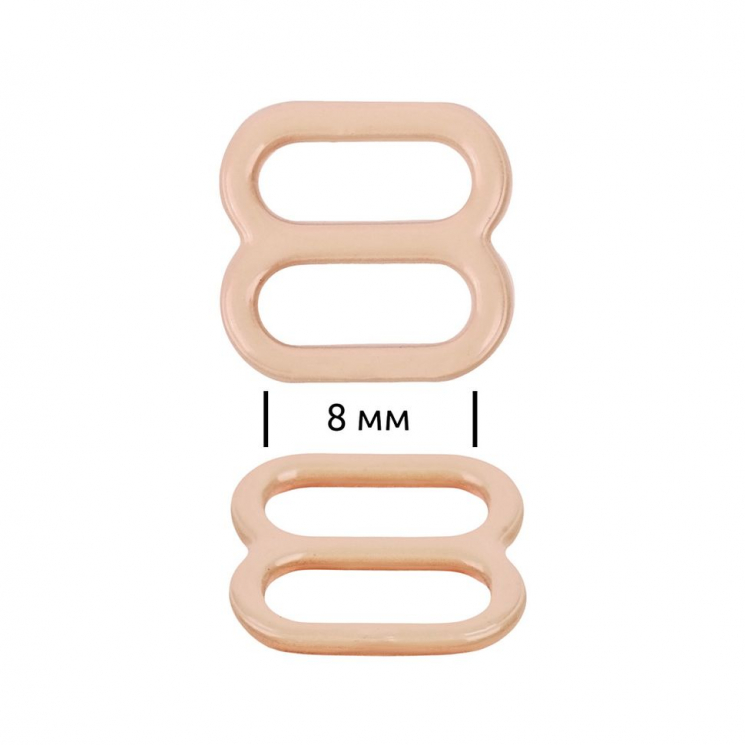 Пряжка регулятор для бюстгальтера металл TBY-67812 08мм цв.бежевый, уп.100шт