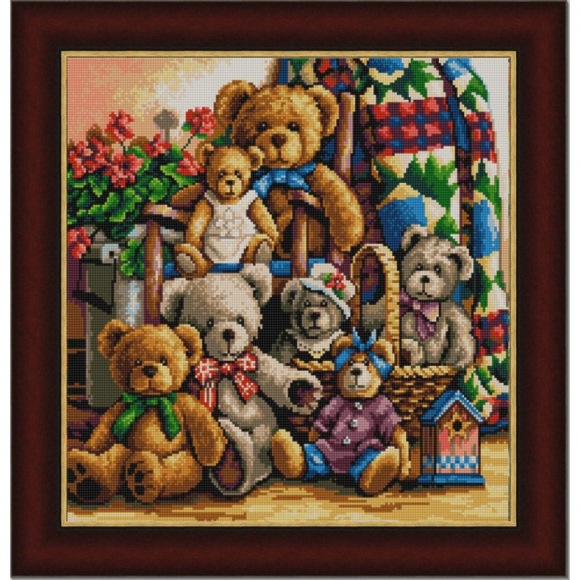 Рисунок на ткани (Бисер) КОНЁК арт. 9828 Мишки 40х40 см