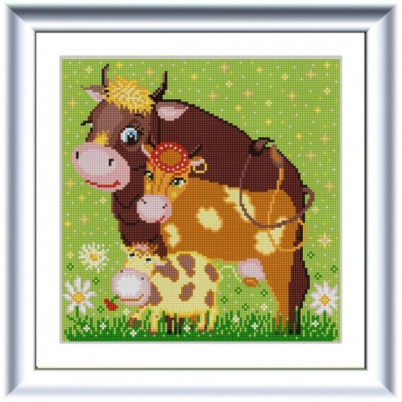 Рисунок на ткани КОНЁК арт. 1388 Бычок семьи 25х25 см