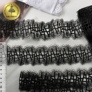 Кружево гипюр KRUZHEVO TR.2009 шир.45мм цв.03 черный, уп.9м.