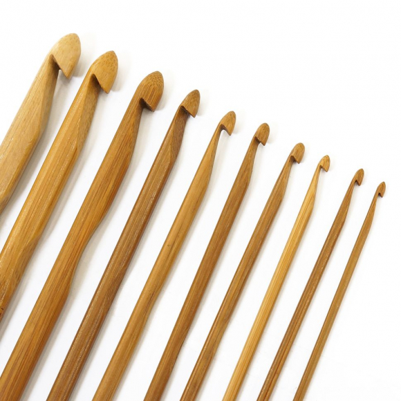 187926_Набор крючков, вязальных, бамбук, Hemline, 15 см