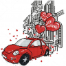 Кристальная мозаика на холсте ФРЕЯ арт.ALV-107 Красная машинка 40х40 см