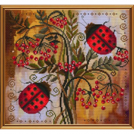 Набор для вышивания бисером НОВА СЛОБОДА арт.ННД4067 Божьи коровки 25х23 см