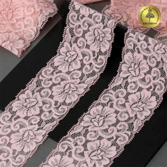 Кружево-стрейч KRUZHEVO арт.TBY.L840 шир.65мм цв.S851 светло-розовый уп.25м