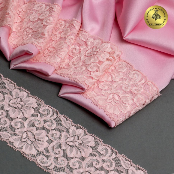 Кружево-стрейч KRUZHEVO арт.TBY.L840 шир.65мм цв.S851 светло-розовый уп.25м