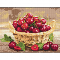 Алмазная мозаика Ah5486 Корзинка с вишней 30х40