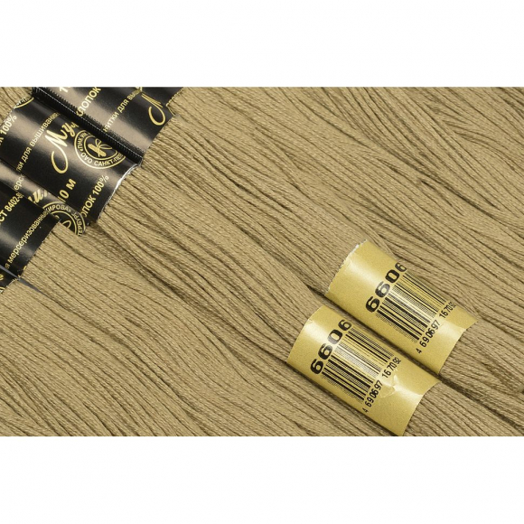 Нитки мулине цв.6606 оливковый 12х10м С-Пб