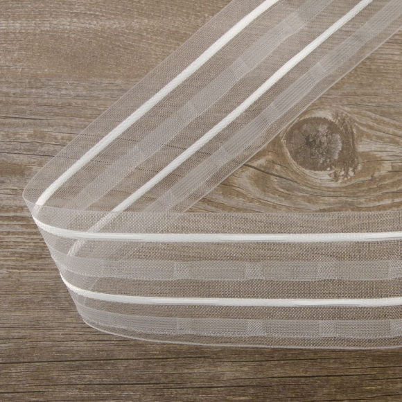 111809_Лента шторная прозрачная, сборка вафля, 50 мм, нарезка 10 м