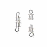 Замок винтовой MAGIC 4 HOBBY для бус  арт.MH.11193-2 цв.серебро 12х4мм уп.50шт