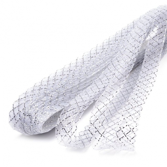 Регилин TBY мягкий MF-20 шир.20мм цв.A05 белый/серебро уп.23м