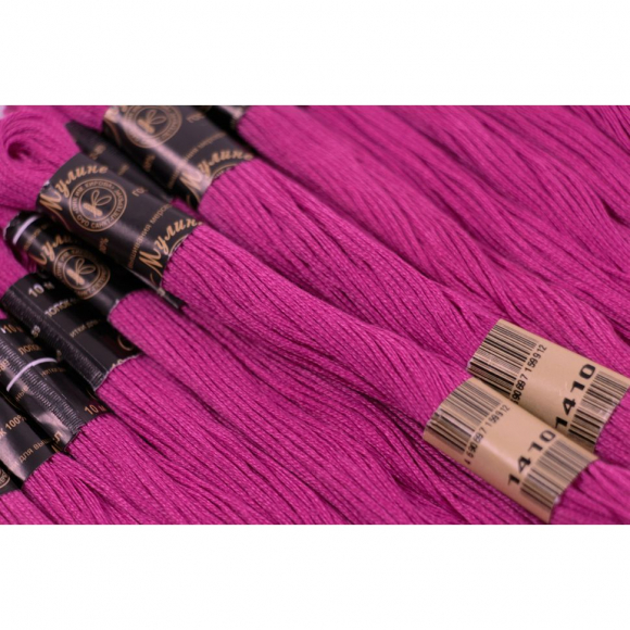 Нитки мулине цв.1410 ярк.сиреневый 12х10м С-Пб