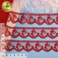 Кружево на сетке KRUZHEVO арт.TR.3810 шир.30мм цв.122 бургунди уп.14м