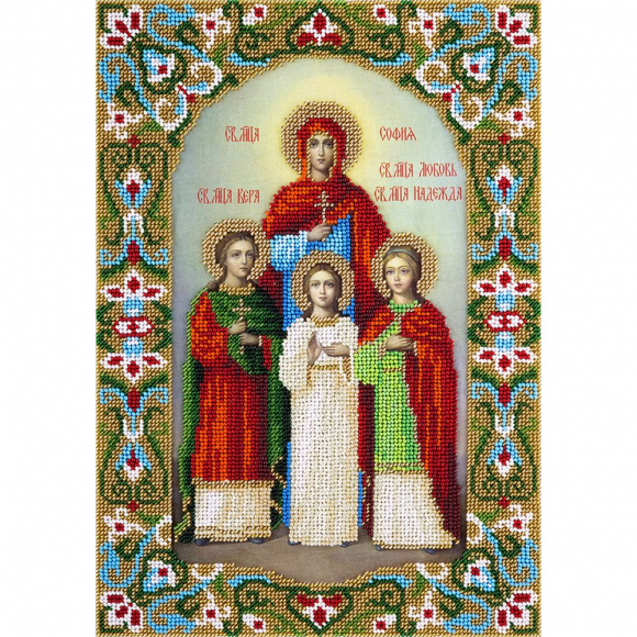 Набор для вышивания PANNA арт. CM-1807 Икона Святых мучениц Веры, Надежды, Любови и матери их Софии 23х32 см